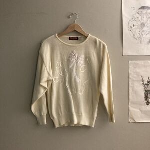 Vintage Dolcezza Christmas Sweater - Cream Color - Women’s Size Medium